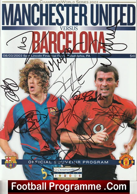 Barcelona v Manchester United 2003 - USA Multi Signed Ferguson Charlton - Image 2
