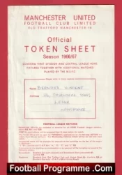 Manchester United Official Token Sheet 1966 – 1967 + Tokens