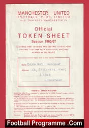 Manchester United Official Token Sheet 1966 – 1967 + Tokens