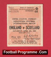 England v Scotland 1957 – Football Ticket – Duncan Edwards