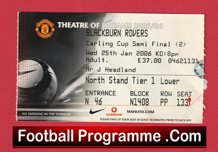 Manchester United v Blackburn Rovers 2006 - FAC Semi Final Football Ticket - Image 2