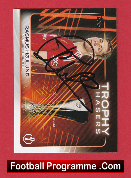 Manchester United Rasmus Hojlund Autograph Signed Football Card Man Utd - Image 2