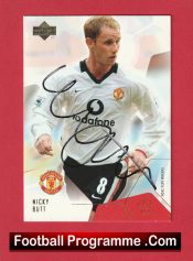 Manchester United Nicky Butt Man Utd Signed Football Card Autographed