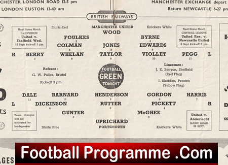 Manchester United v Portsmouth 1956 - Man Utd 1950s + Token - Image 3