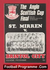 St Mirren v Bristol City 1977 – Final – Sir Alex Ferguson Manager
