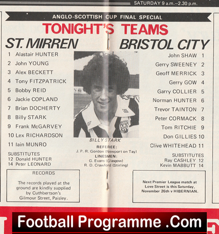 St Mirren v Bristol City 1977 - Final - Sir Alex Ferguson Manager - Image 4