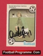 Manchester United Alex Stepney Autographed Signed Football Card Man Utd