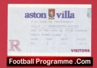 Aston Villa v Manchester United 1998 – Match Ticket