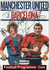 Barcelona v Manchester United 2003 – USA Multi Signed Ferguson Charlton