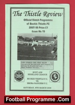 Buckie Thistle v Brora Rangers 2008 - Highland League Scotland - football programme