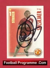 Manchester United Ole Gunnar Solskjaer Autographed Signed Football Card Man Utd