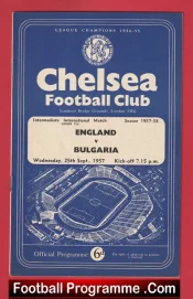 England v Bulgaria 1957 – at Chelsea Brian Clough