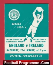 England v Ireland 1964 – Schoolboy Football at Elm Park Reading