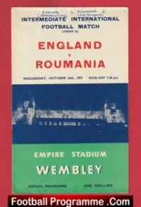 England v Romania 1957 – Under 23 U23 Wembley