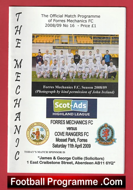 Forres Mechanics v Cove Rangers 2009 - Highland League Scotland - Image 2