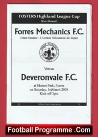 Forres Mechanics v Deveronvale 2008 – Scotland