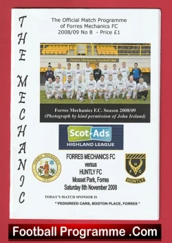 Forres Mechanics v Huntly 2008 - Scotland - football programme
