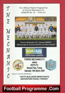 Forres Mechanics v Keith 2009 - Highland League Scotland - football programme