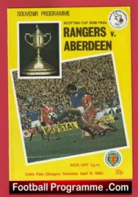 Glasgow Rangers v Aberdeen 1980 – Scotland Cup Semi Final Alex Ferguson