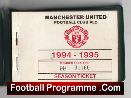 Manchester United Man Utd Season Ticket Book LMTB 1994 1995 Andy Cole - Image 3