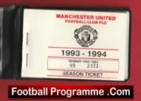 Manchester United Man Utd Season Ticket Book LMTB 1993 1994