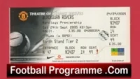 Manchester United v Blackburn Rovers 2005 – Match Ticket