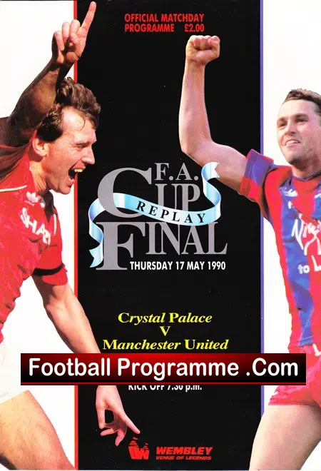 Manchester United v Crystal Palace 1990 - FAC Final Replay + Signed Denis Law - Image 2