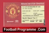 Manchester United v Middlesbrough 1999 – Treble Season Match Ticket