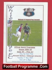 Whitehill Welfare v Edinburgh University 2007 – Ferguson Park Rosewell