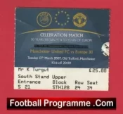 Manchester United Celebration Match 50 Years In Europe Football Ticket