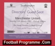 Southampton v Manchester United 2002 – Directors Match Ticket