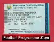 Manchester City v Southampton 2003 – Match Ticket