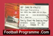 Manchester United v Charlton Athletic 2004 – Man Utd Ticket