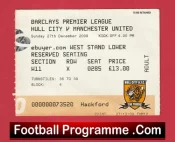 Hull City v Manchester United 2009 – Football Ticket