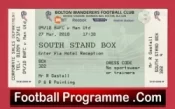 Bolton Wanderers v Manchester United 2010 – Football Ticket