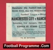 Manchester City v Manchester United 1967 – Old Match Ticket