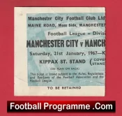 Manchester City v Manchester United 1967 – Old Match Ticket
