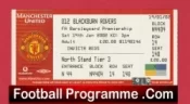 Manchester United v Blackburn Rovers 2002 – Match Ticket