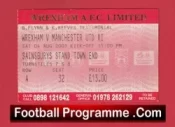 Wrexham v Manchester United 2001 – Football Match Ticket