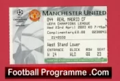 Manchester United v Real Madrid 2003 – Match Ticket