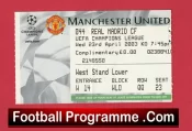 Manchester United v Real Madrid 2003 – Match Ticket