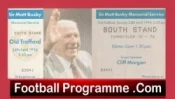 Manchester United Matt Busby Memorial Service Old Trafford Ticket 1994