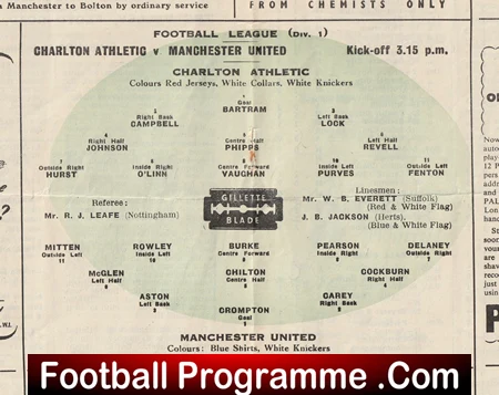 Charlton Athletic v Manchester United 1949 - Man Utd to clear - Image 3