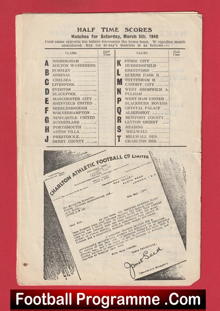 Charlton Athletic v Manchester United 1949 - Man Utd to clear - Image 4