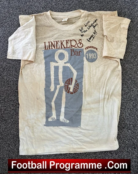 George Best Signed Linekers Bar T Shirt 1993 - Gran Canaria - Image 3