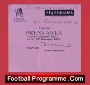 Chelsea v Manchester United 2003 – Press Area Ticket