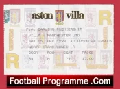 Aston Villa v Manchester United 1998 – Match Ticket Treble Season