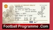 Manchester United v Portsmouth 2007 – Football Ticket