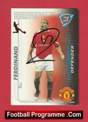 Manchester United Rio Ferdinand Autograph Signed Football Card Man Utd