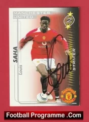Manchester United Louis Saha Autograph Signed Football Card Man Utd